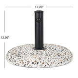 Outdoor Colorful Stone Concrete and Black Steel Unbrella Base - NH973003