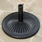 Outdoor Black Resin and Steel Umbrella Base - NH283003