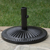 Outdoor Black Resin and Steel Umbrella Base - NH283003