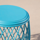 Outdoor 19 Inch Diameter Lattice Iron Side Table - NH149103