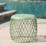 Outdoor 19 Inch Diameter Lattice Iron Side Table - NH149103