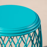 Outdoor 19 Inch Diameter Lattice Iron Side Table - NH149103