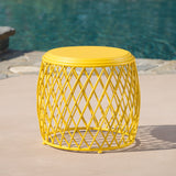 Outdoor 19 Inch Diameter Lattice Iron Side Table - NH149103