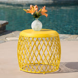 Outdoor 19 Inch Diameter Lattice Iron Side Table - NH149103