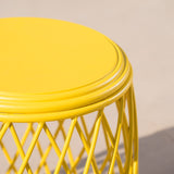 Outdoor 19 Inch Diameter Lattice Iron Side Table - NH149103