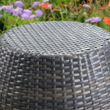 Outdoor Wicker 14.00-inch Barrel Side Table - NH928003