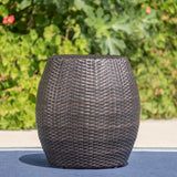 Outdoor Wicker 14.00-inch Barrel Side Table - NH928003