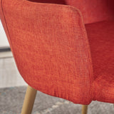 Mid Century Fabric Dining Chair with Wood Finished Metal Legs (Set of 2) - NH337103