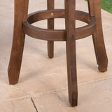30-Inch Outdoor Dark Brown Finished Acacia Wood Barstools - NH720103