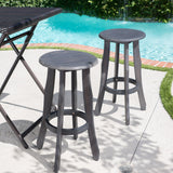 30-Inch Outdoor Dark Grey Finished Acacia Wood Barstools - NH531103