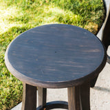 30-Inch Outdoor Dark Grey Finished Acacia Wood Barstools - NH531103