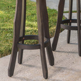 30-Inch Outdoor Dark Grey Finished Acacia Wood Barstools - NH531103