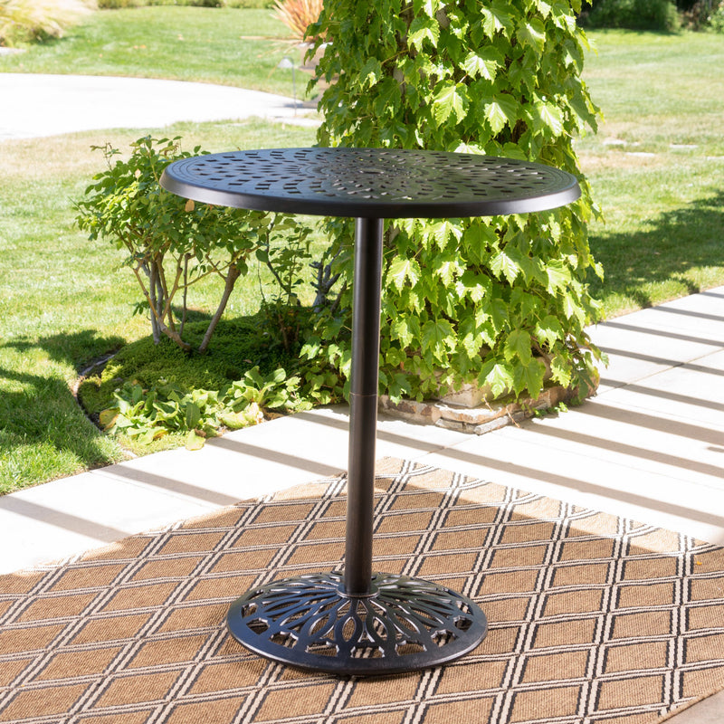 Outdoor Cast Aluminum Patina Copper Bar Table - NH717003