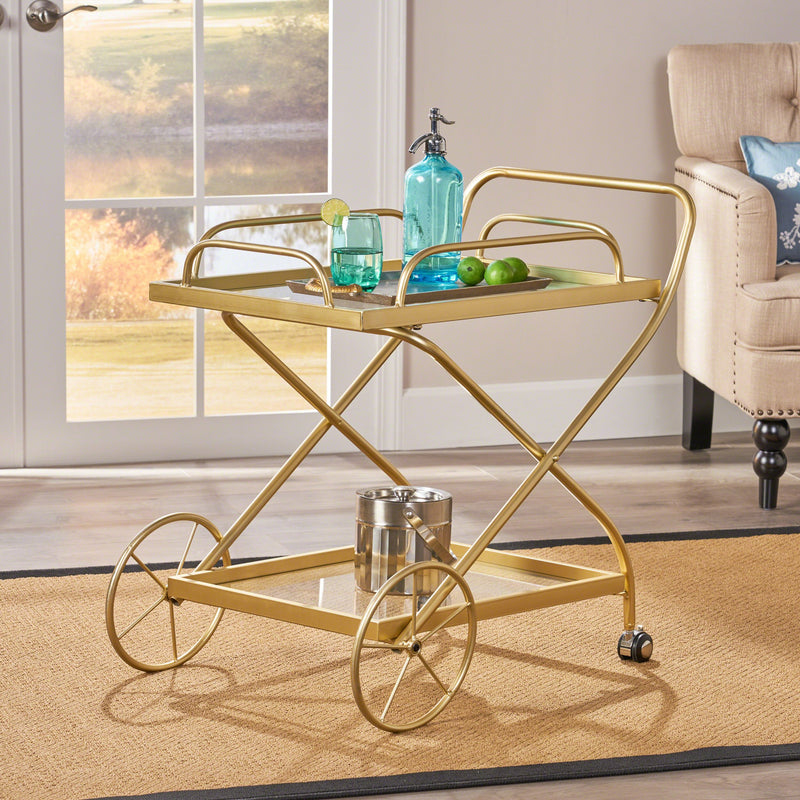 Traditional Iron and Glass Bar Cart - NH174403