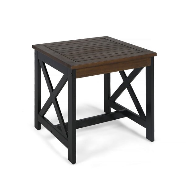 Outdoor Farmhouse Acacia Wood End Table - NH076703