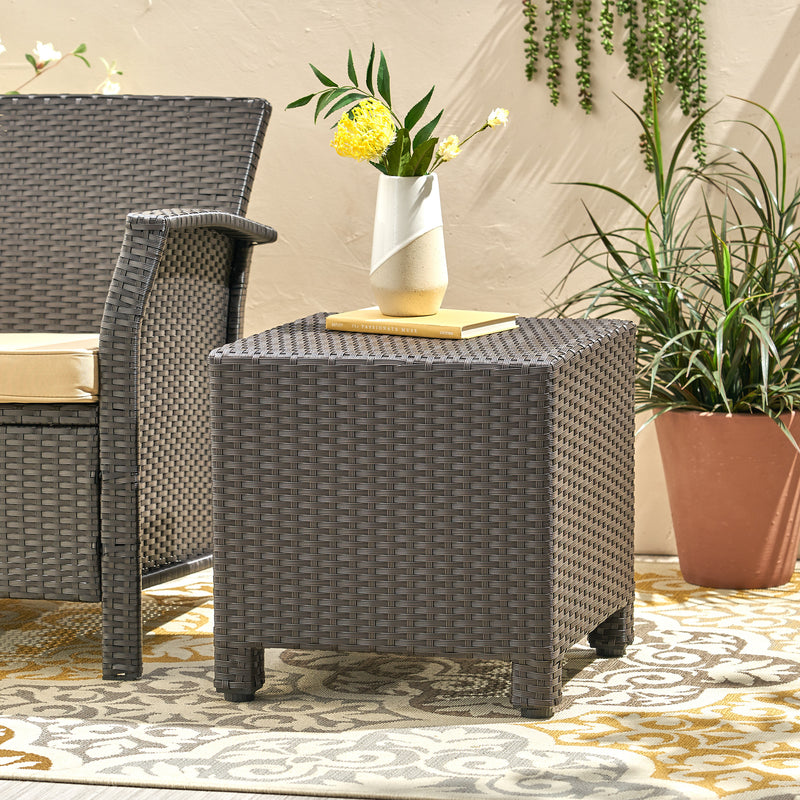 Outdoor Wicker Accent Side Table - NH786003