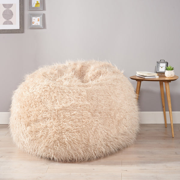 5 Ft Long Faux Fur Bean Bag - NH278113