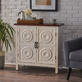 Finished Firwood Cabinet with Faux Wood Overlay and Accented Top - NH362303