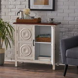 Finished Firwood Cabinet with Faux Wood Overlay and Accented Top - NH362303