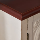 Finished Firwood Cabinet with Faux Wood Overlay and Accented Top - NH362303