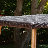 Outdoor 7Pc Multibrown Wicker Dining Set w/ Water Resistant Cushions - NH070103