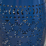 Valley Modern Floral Lace Cut Iron Drum Shaped Accent Table - NH377103