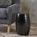 Boho Iron Drum Accent Table - NH677103