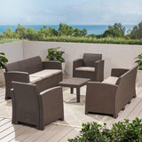 Outdoor 5 Piece Faux Wicker Rattan Style Chat Set - NH426203