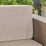 Outdoor 4 Piece Swivel Club Chair Set with Round Fire Pit - NH292503