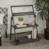 Indoor Chic Dark Grey Acacia Wood Plant Stand - NH285203