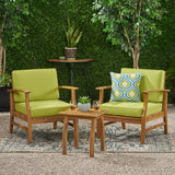Outdoor 2 Seater Acacia Wood Chat Set with Cushions - NH822203