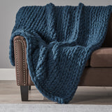 Modern Knit Stitch Fabric Rectangle Throw Blanket - NH192303
