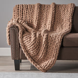 Modern Knit Stitch Fabric Rectangle Throw Blanket - NH192303