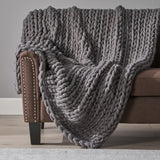 Modern Knit Stitch Fabric Rectangle Throw Blanket - NH192303