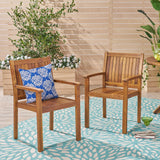 Outdoor Acacia Wood Dining Chairs (Set of 2) - NH109503