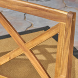 Outdoor 5 Piece Acacia Wood Dining Set with Cushions - NH362503
