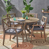 Outdoor 5 Piece Acacia Wood Dining Set - NH477503