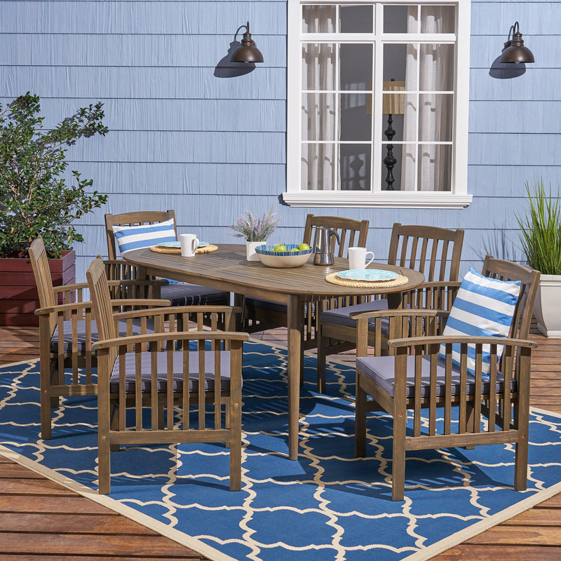 Acacia Patio Dining Set, 6-Seater, 71