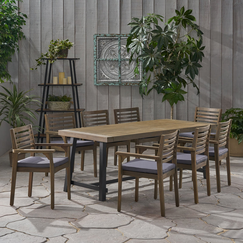 Outdoor Acacia Wood 8 Seater Dining Set - NH446903