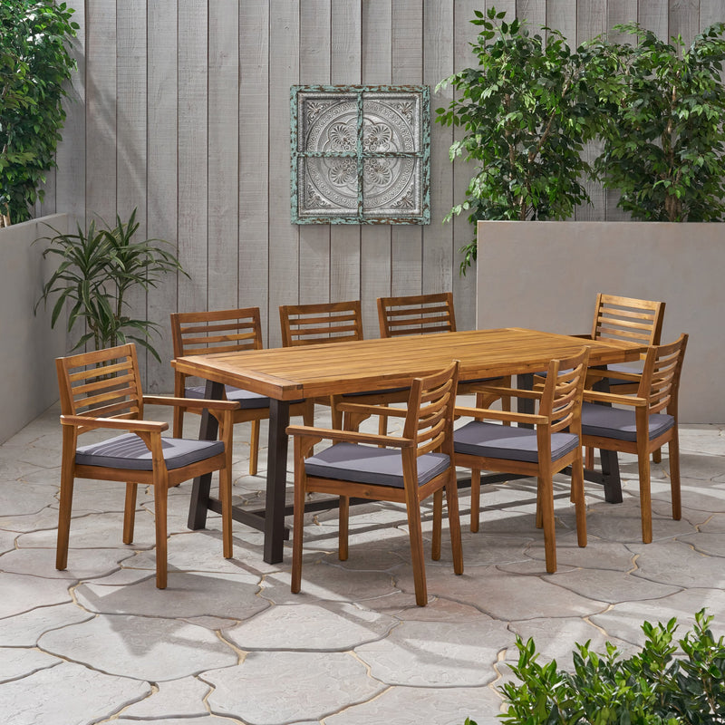 Outdoor Acacia Wood 8 Seater Dining Set - NH436903