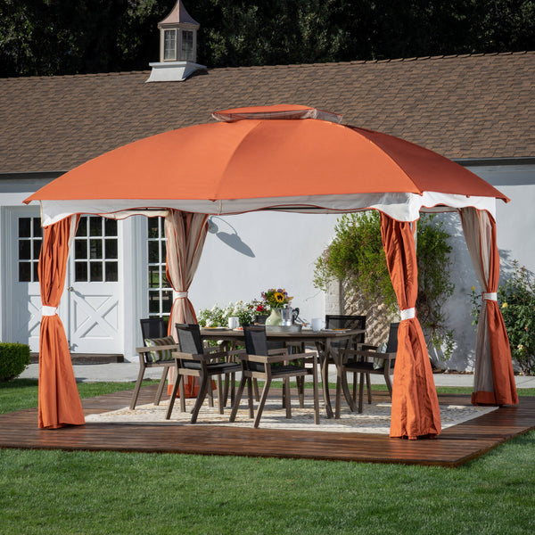 Outdoor Water Resistant Fabric and Steel 12 x 10 Foot Gazebo - NH801603