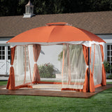 Outdoor Water Resistant Fabric and Steel 12 x 10 Foot Gazebo - NH801603