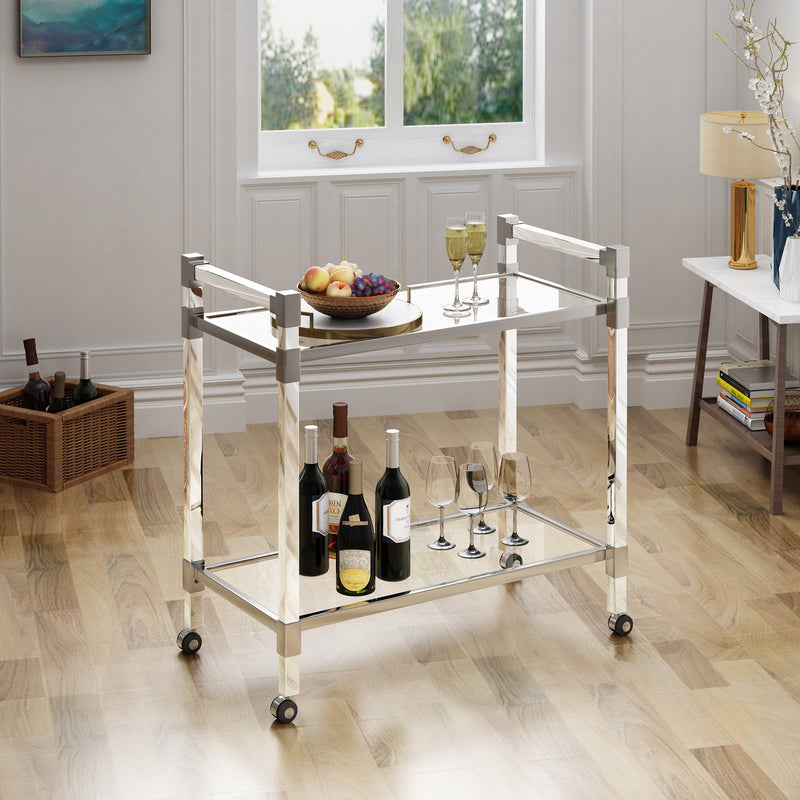 Modern Glass Bar Trolley - NH206403