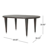 Outdoor 69 Inch Wicker Oval Dining Table - NH336203