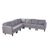 Mid Century Modern Extended Sectional Sofa Set - NH095503