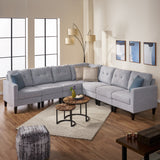 Mid Century Modern Extended Sectional Sofa Set - NH095503