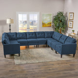 Mid Century Modern 10 Piece Fabric U-Shaped Sectional Sofa - NH706303