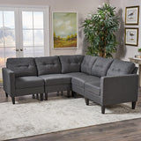 Mid Century Modern 5 Piece Fabric Sectional Sofa - NH506303