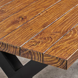 Indoor Brown Walnut Finish Lightweight Concrete Dining Table - NH528303