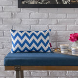 Indoor Zig Zag Striped Water Resistant Rectangular Throw Pillow - NH548203